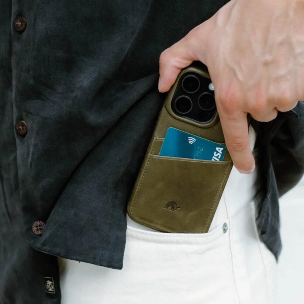 Bullstrap Minimalist Portfolio Case, MAVERICK (Green), iPhone 16 Pro Case, NEW - Picture 2 of 14